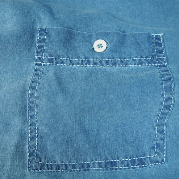 Tulliano Shirt Mens XL Button Up 100% Silk Cutaway Collar Blue Casual‎ Adult - Picture 7 of 10